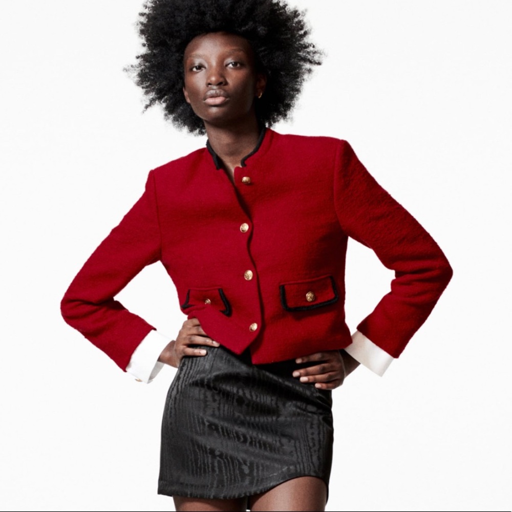 NWT Zara Textured Weave Jacket with Pockets